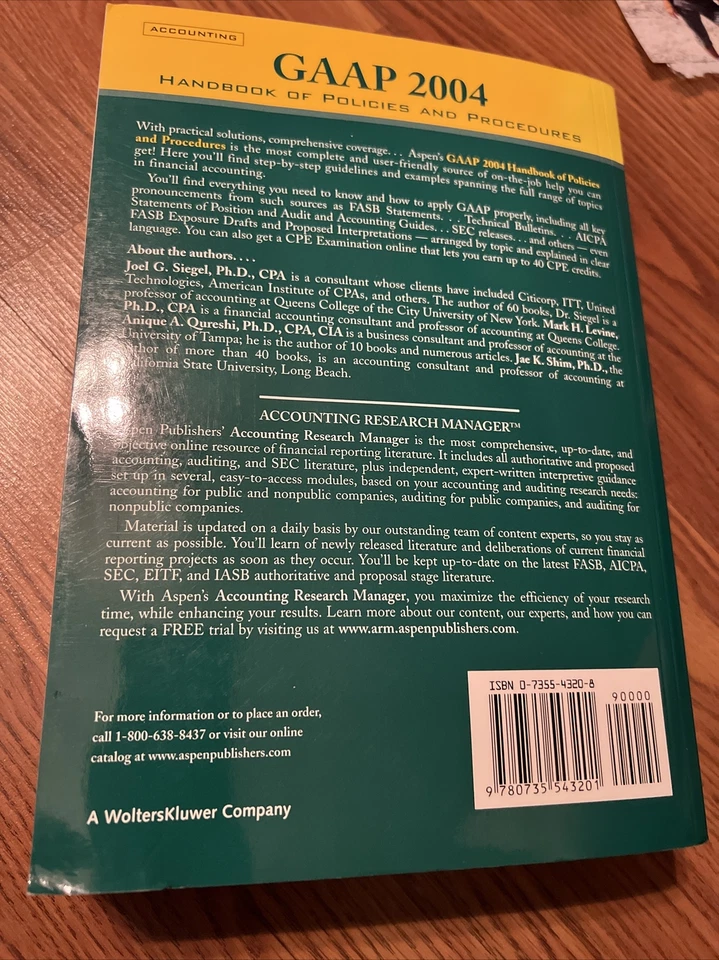 Gaap 2004 Handbook of Policies and Procedures E8 - Image 2 of 3