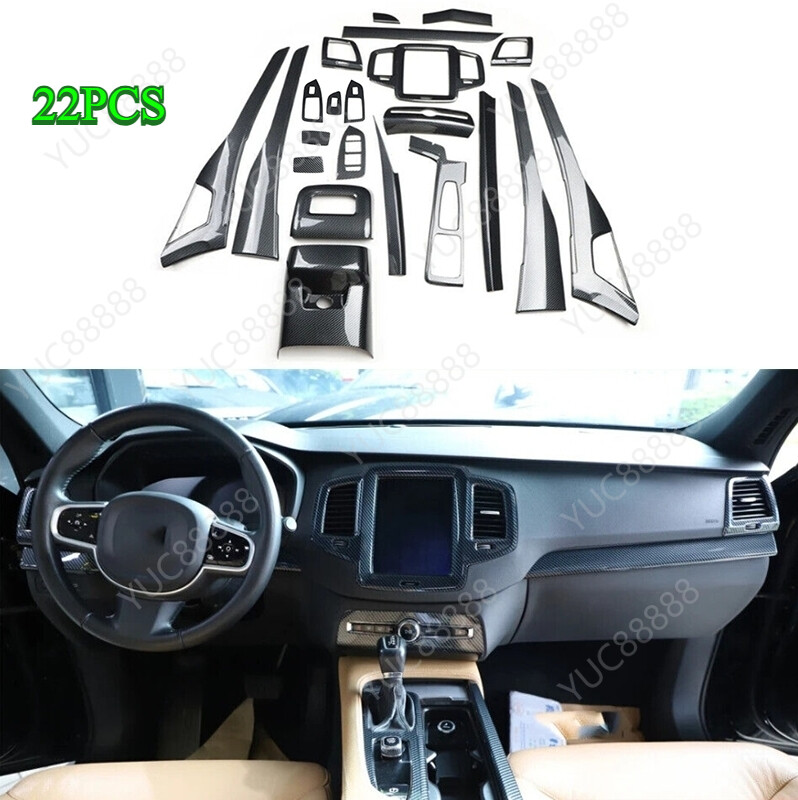 Fits FOR 2016-2024 Volvo XC90 ABS Carbon Fiber Interior Kit