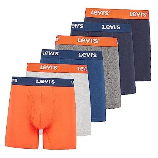 Mens Boxer Briefs Breathable Cotton Large 1 Blue / 2 Navy / 1 Orange / 2 Grey