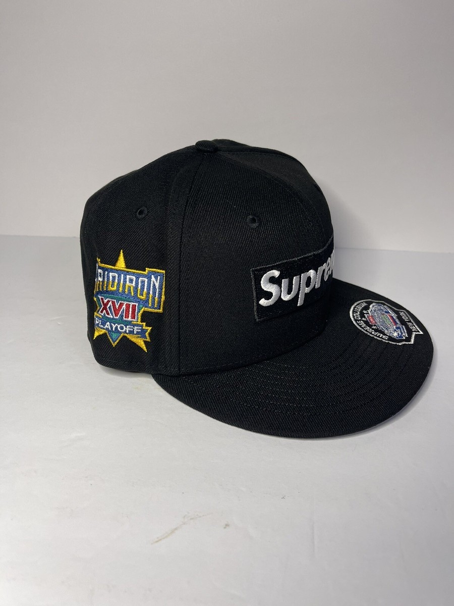 Supreme Championships Box Logo New Era Fitted Hat Black Size 7 1/4
