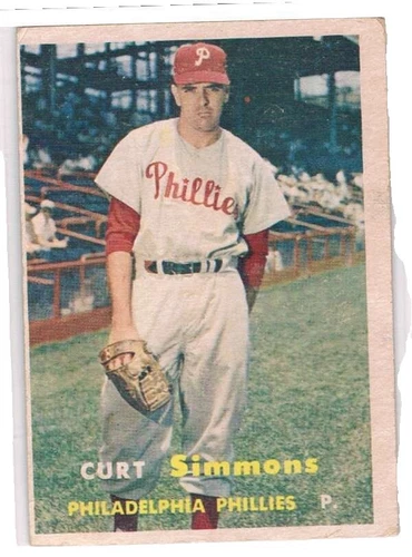 Topps Curt Simmons Baseball 1957 Season Sports Trading Cards & Accessories