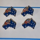 4 X AUSTRALIA (AUSTRALIAN) MAP FLAG LAPEL GOLD PLATED PIN / HAT/ BADGE/ BROOCH