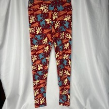 Lularoe TC Aladdin Leggings Red With Aladdin Print