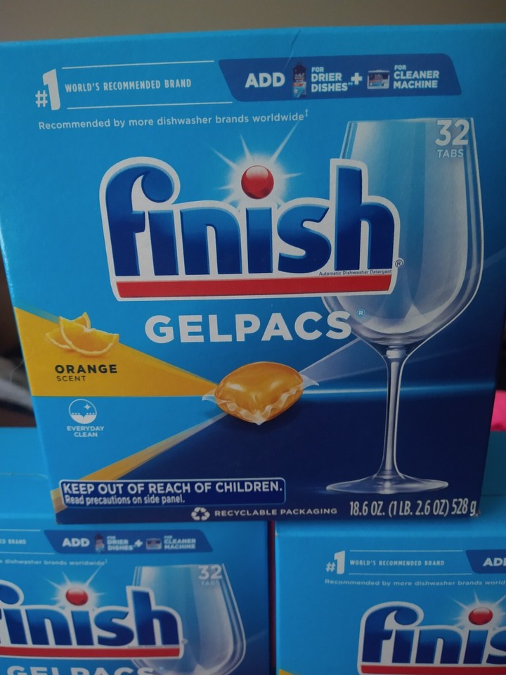 160 Finish Gelpacs dishwasher detergent pacs orange scent NIB eBay