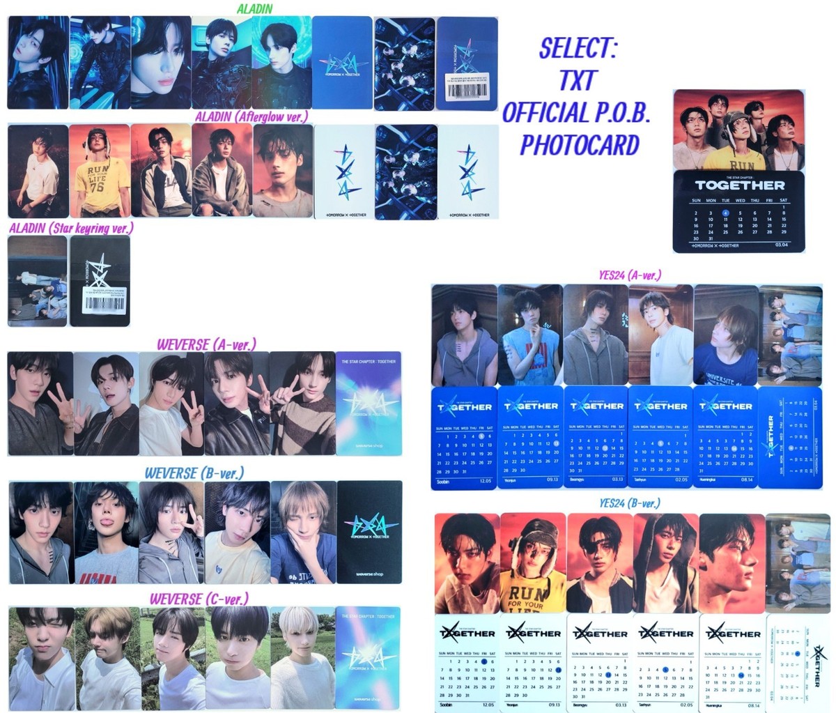 TXT STAR CHAPTER OFFICIAL PHOTOCARD -ALADIN -WEVERSE -YES24