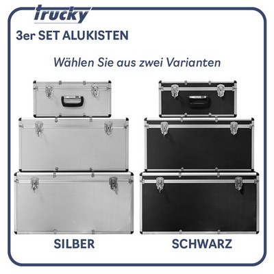 Aluminium 3 Set Boxen Alubox Alukiste Transportbox Werkzeugkiste Trucky 2 Farben