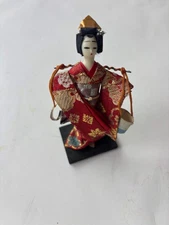 Vintage 1950's OCM Japan - Miniature Geisha Doll Carrying Water Buckets