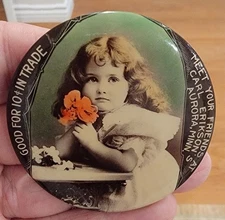 AURORA, MINNESOTA CARL ERIKSON'S  Good for 10c in Trade Advertising Token Mirror