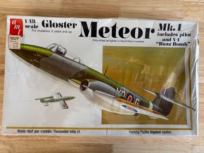 AMT 1/48 Scale Gloster Meteor MK 1 w/V1 Buzz Bomb Model Kit - NOS - SEALED