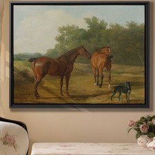 Vintage Horse Canvas Print Landscape Wall Art Rustic Home Decor Framed Art