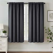 MIULEE Grey Blackout Curtains for Bedroom 40"W x 63"L Pack of 2 ,