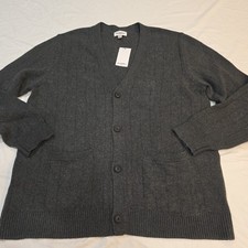Goodfellow  Co Mens XL Sweater Button Down Cardigan Charcoal Pockets New w/Tags