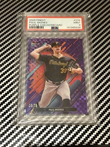 2025 Topps Finest Paul Skenes Purple Checkerboard  /75 #234🔥PSA 9🔥POP 4🔥