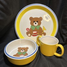 Vintage Mikasa CC004 Teddy Bear Child's Set: Plate, Bowl, Cup