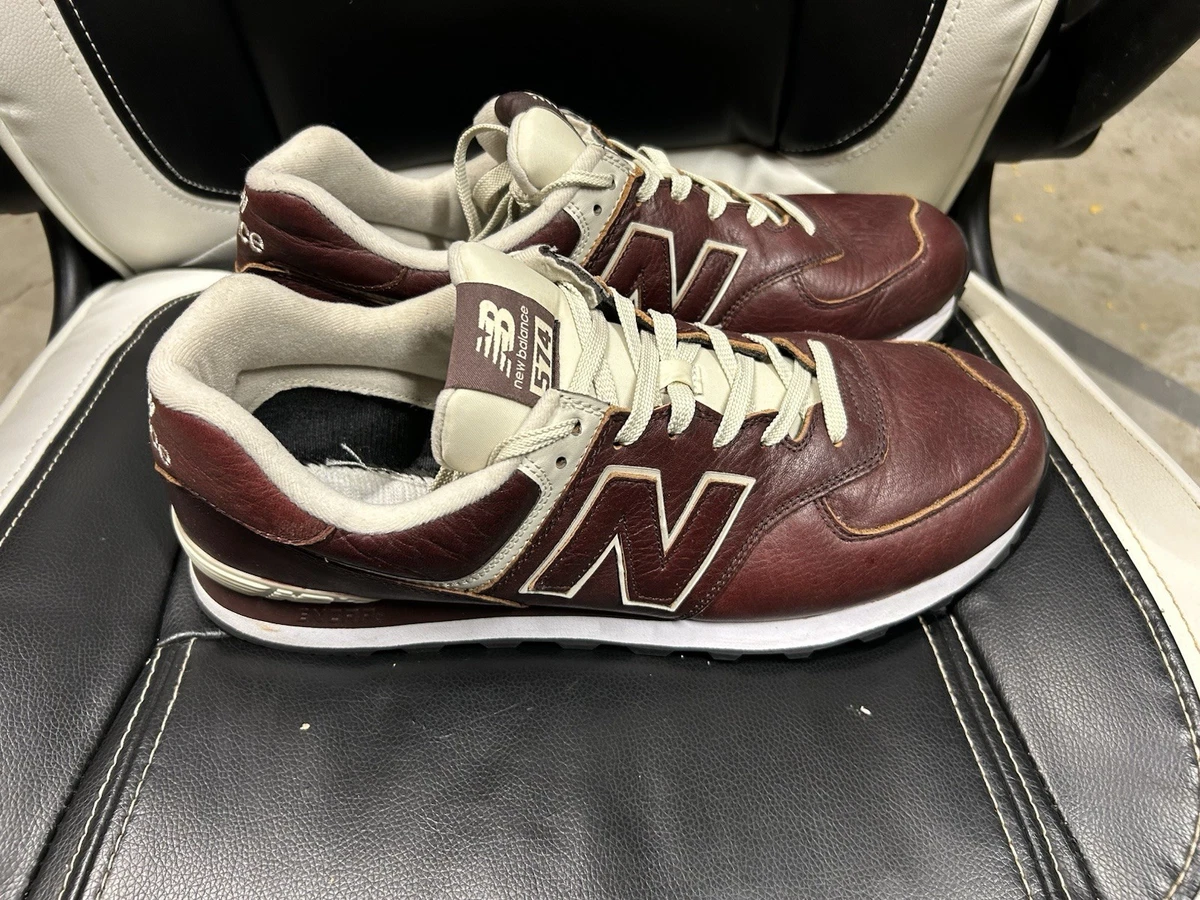 New Balance Men\'s 574 Mid Cut Brown Leather Sz. 10 Brown New Balance 574 | SVD main image 3