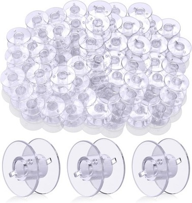 50 Pcs Bobbins, Plastic Bobbins for Sewing Machine, Sewing Bobbins with Bobbin C