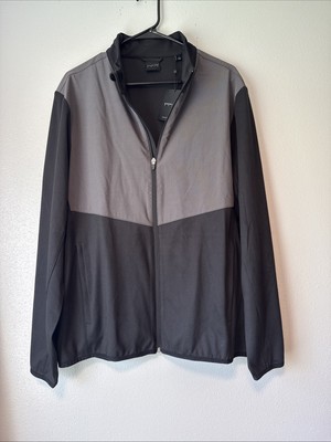 NWTS Dunning Golf Performance Full Zip Jacket Stretch Mens Size Large Black