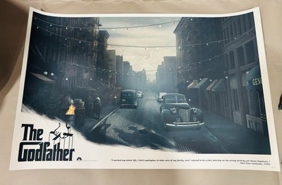 The Godfather 1 & 2 Art Print Poster Set By  Andrew Rowland Not Mondo Matching #