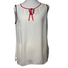 Talbots Womens Top Size Mp Ivory Classic Americana Memorial Day Preppy