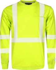 XL BOCOMAL FR Hi-Vis Shirts 6oz Lightweight High Visibility Reflective Flame..