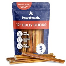 12 Inch Bully Sticks for Medium Large Dogs 5 Pack All Natural Beef Pizzle,...