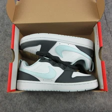 New Nike Court Borough Low Recraft Youth Shoes White Blue Black Size 3.5 Boys