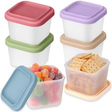 6 Pack 9 oz Silicone Snack Container for Kids, Reusable Silicone Food Storage...