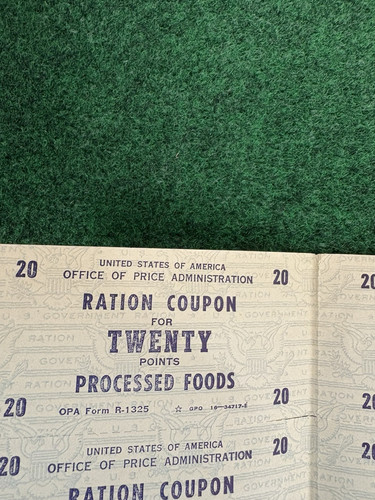 World War 2 Era Office Of Price Administration Uncut Sheet Of Ration Coupons - Picture 3 of 24