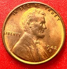1942-S Lincoln Wheat Cent Penny GEM RED BU From an Original Bank Roll