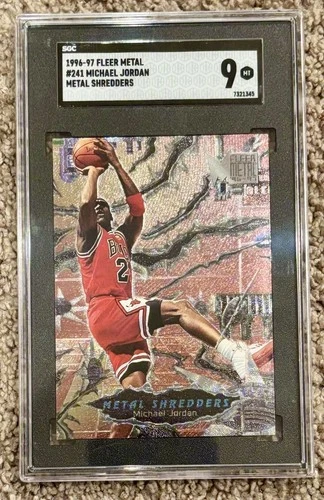 MICHAEL JORDAN  SGC 9 Mint 1996-97 Fleer Metal Shredders GOAT 🔥Iconic Card🔥