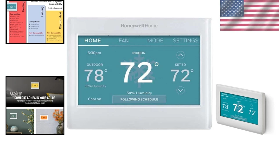Touchscreen Smart Thermostat - Alexa Ready, Energy Star - Image 2 of 4