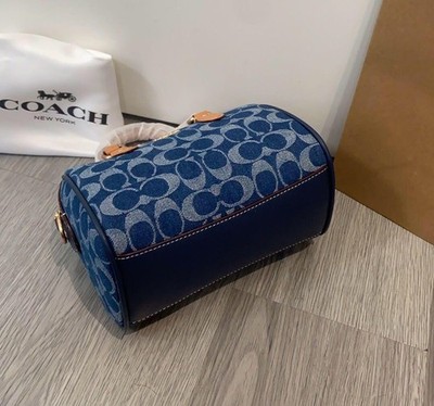 COACH CY742 Mini Rowan Crossbody Bag In Signature Denim NEW #NEKO