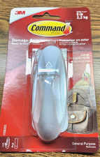 Command General Purpose Hooks, Large, 5 lb Cap, White, 1 Hook and 2 Strips/Pack