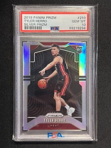 2019-20 Panini Silver Prizm Tyler Herro #259 RC Milwaukee Bucks PSA 10