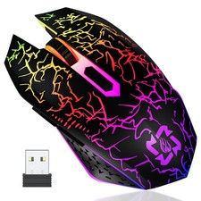 Bluetooth Wireless Gaming Mouse 2.4G Cordless RGB Rechargeable PC Black