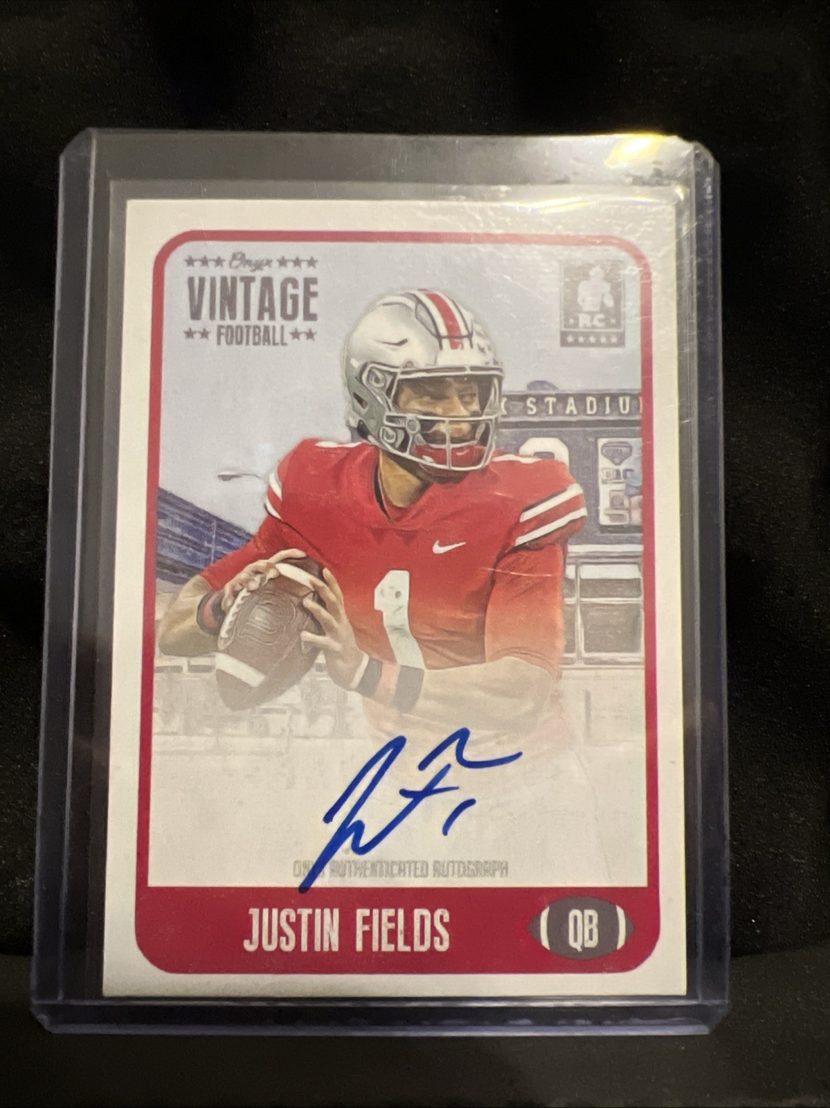 Justin Fields Onyx Vintage #FAJF Autograph-Blue