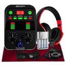 Zoom Podtrak P2 Portable Podcast Recorder   2 USB Mic Inputs, AI Noise Reduct...