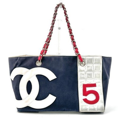 Chanel No. 5 Tote Bag Cc Logo Shoulder Bag Canvas Shopper Designer