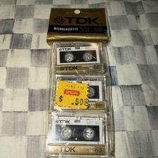 Vintage TDK Microcassette MC-60 3 Pack SEALED NEW OLD STOCK NOS 1988 60 Minute