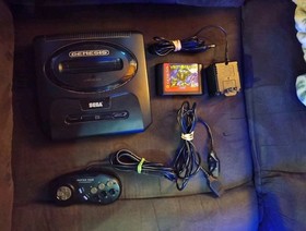 Sega Genesis Model 2 Console System Bundle W/ 19 Games Cords & Controller Tested