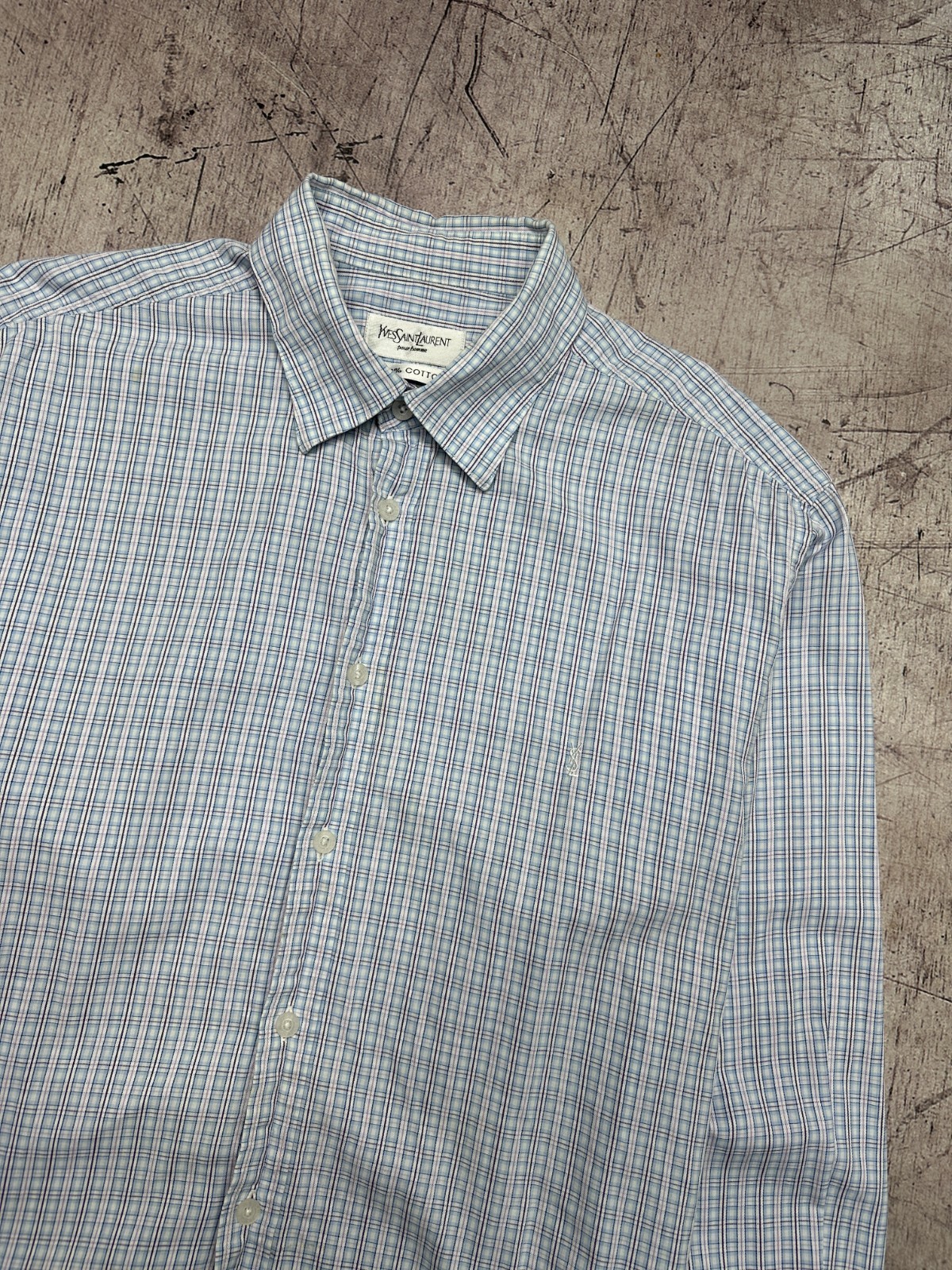 Yves Saint Laurent YSL camicia uomo vintage manica lunga taglia L