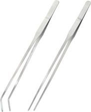 2PCS Stainless Steel Reptile Feeding Tongs  Long Tweezers, Aquarium Terrarium F