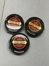 Kiwi Black Shoe Polish 32g 1 1/8oz LOT OF 3 Renews  Protects Black Leather