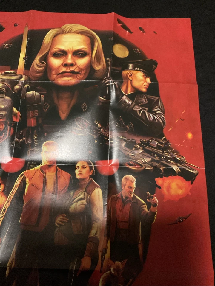 Плакат 22x28 дюймов Wolfenstein II The New Colossus видеоигра трофей ящик складной - Изображение 3 из 4