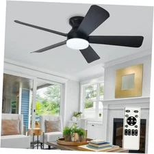  Modern Ceiling Fan with Light: 42-Inch Black Small 42 Inch Balck+Black Blades