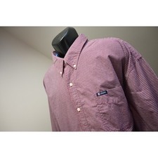Chaps Ralph Lauren Button Down Dress Shirt Mens 4XB Plaid Easy Care Excellent