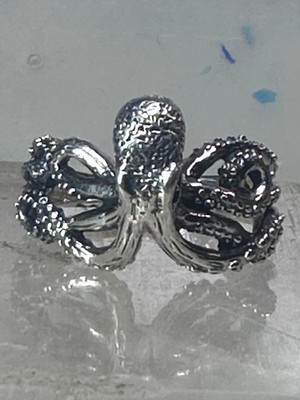 Octopus ring ocean band size 6.75 sterling silver women girls