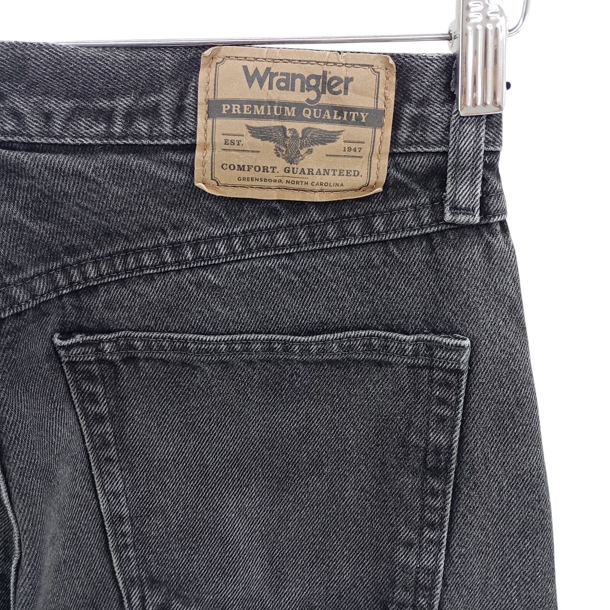 Used Wrangler Regular Fit Black Denim Straight Leg Denim Pants Men's Size W31 thumbnail 3