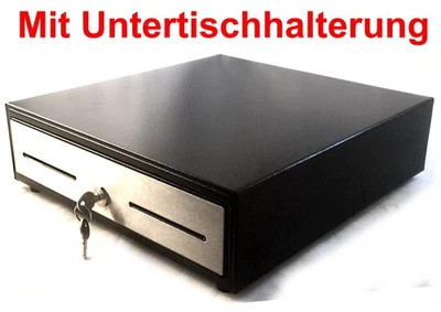 M&S SYSTEMSOLUTIONS MINI Kassenlade mit Untertischhalterung und EDELSTAHL Frontpanel 33x34,5x10cm