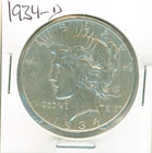 Better date 1934-D PEACE 90% silver dollar - nice AU condition